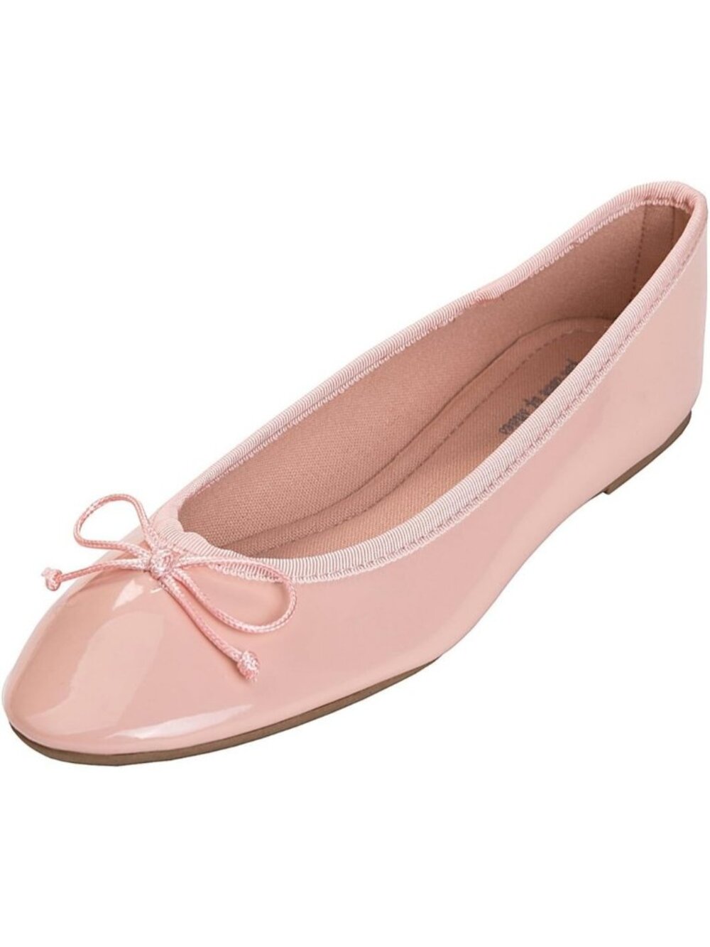 Women's Pink Memory Foam Cushion Insock Pointed Toe Patent Ballet Flats